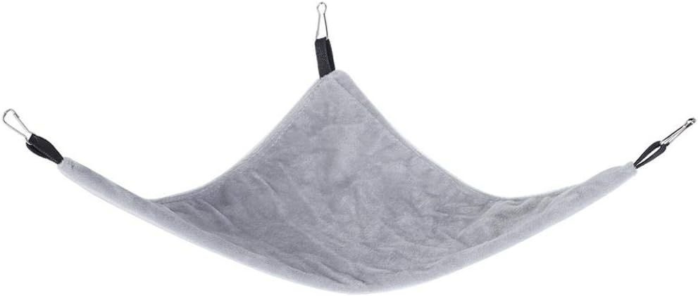 Small Pet Hammock Triangle Pet Cage Hammock Hanging Bed Cage Accessories for Sugar Glider Squirrel Hamster Guinea Pig Mice Rats Birds(Grey)