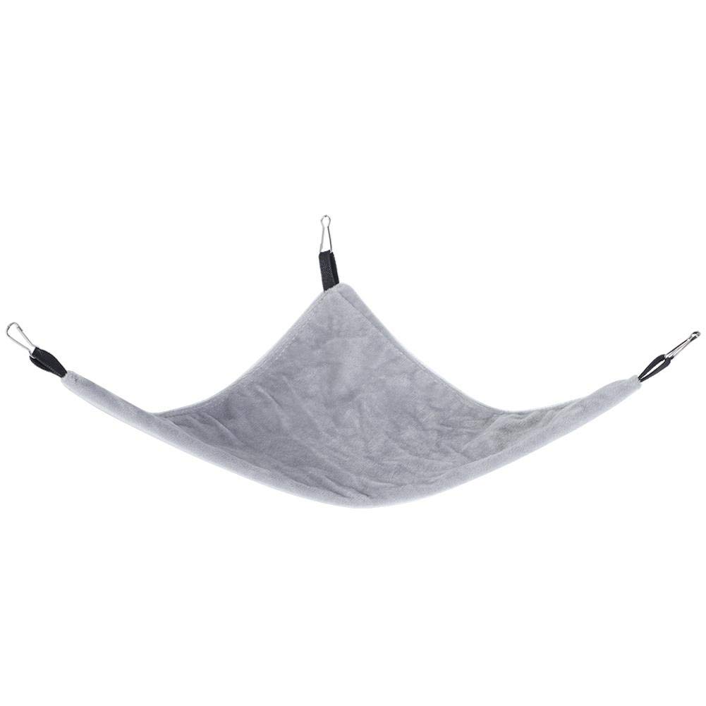Small Pet Hammock Triangle Pet Cage Hammock Hanging Bed Cage Accessories for Sugar Glider Squirrel Hamster Guinea Pig Mice Rats Birds(Grey)