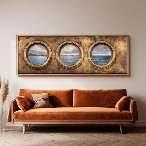 Toile panoramique bord de mer pour salon moderne et déco nautique - 3
