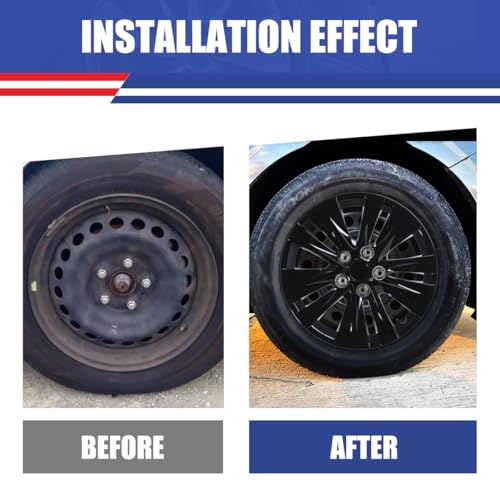 Image of Winjet 16 inch Hubcaps Wheel Covers for 2020-2025 Nissan Sentra [2020 2021 2022 2023 2024 2025 2025 Nissan Sentra] Wheel Rim Covers Fit for Steel Wheels 16 inch Hub caps Set of 4 (Black Lacquer)