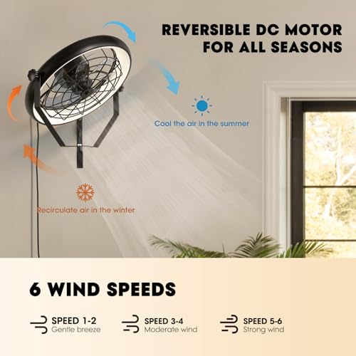 Fansconce Wall Mounted Fan With Lights thumb #3