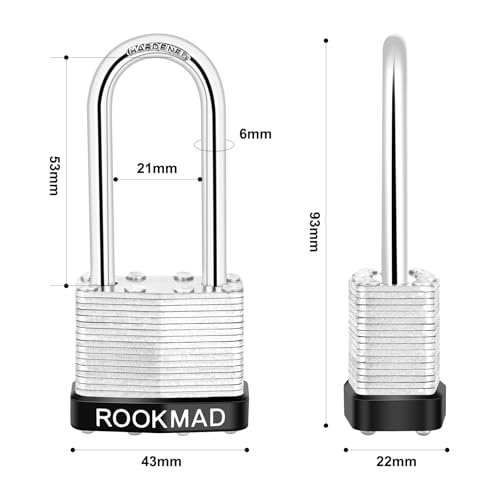 Image of Keyed Padlocks, Laminated Steel Padlock, Keyed Alike Locks with Same Keys, Long Shackle, PE Plastic Hoop, This Pad Lock with Eco-Friendly Materials, 30 Pack