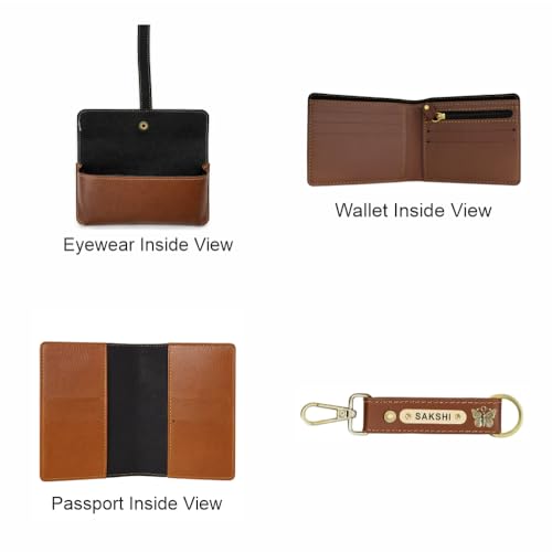 Image of YOUR GIFT STUDIO Customized Leather Men's Wallet Gift Hamper Set | Gift for Man | Gifts for Man | Wallet Accessories Combo Set for Husband Boyfriend Father | Birthday Gift for Men (Brown)