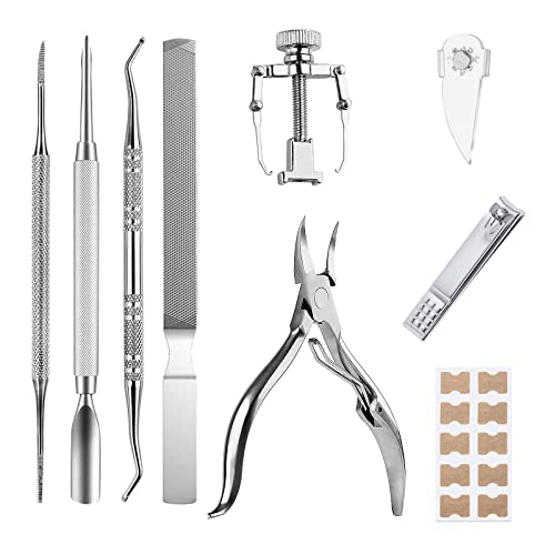 Alicates Uñas Encarnadas 9 Piezas Cortaúñas de Dedos de Los Pies para Uñas Gruesas o Encarnadas Cortauñas Pies Profesional Podologia Herramientas Recortador de Uñas de Los Pies de Acero Inoxidable Cover