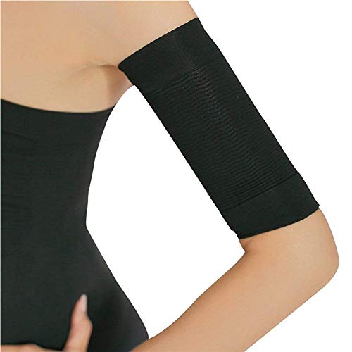 YSPA 2 Pair Arm Slimming Shaper Wrap, Arm Compression Sleeve Women Weight Loss Upper Arm Shaper Helps Tone Shape Upper Arms Sleeve for Women Black