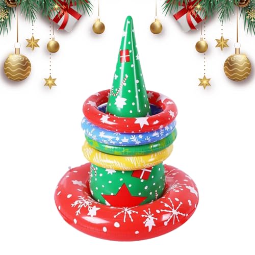 クリスマスパーティー輪投げゲーム - クリスマスハット輪投げ遊び | 冬の休日シーズン向け楽しい家族アクティビティ | 男女子供大人家族全員用
