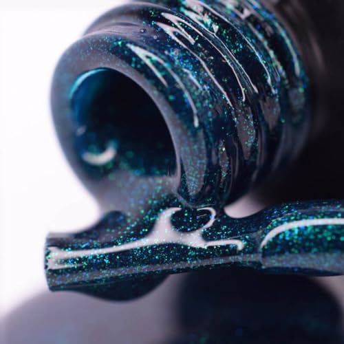 Esmalte en gel PNB Mi green glitter 8ML miniatura 1