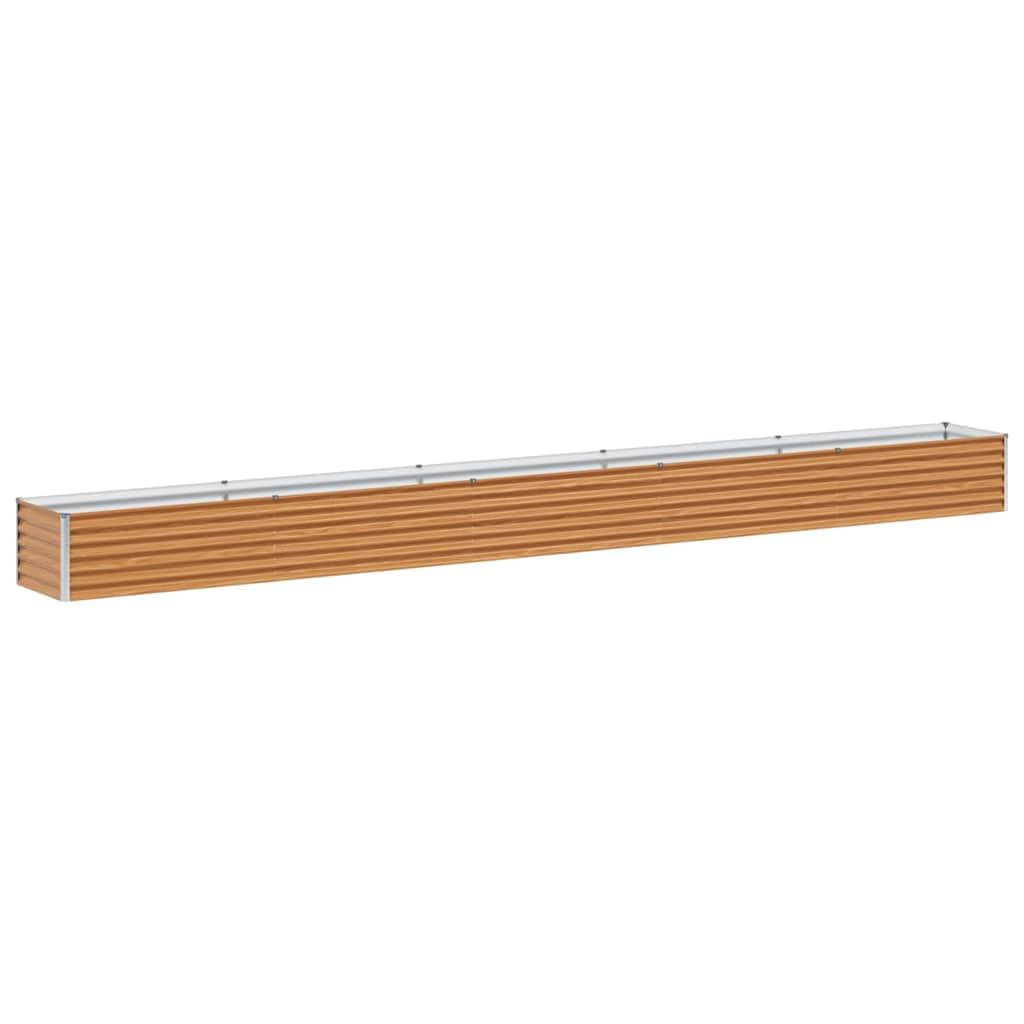 Jardinière surélevée marron clair 485 x 50 x 36 cm en acier galvanisé