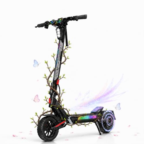 Electric Scooter Adults, 3500W/7000W/8000W Single/Dual Hyper Motor with 50/70/75 Miles Range Battery, Up to 45/55/58 MPH Top Speed, 10.5"/12" Tubeless Tires Commuting Scooter for Adults