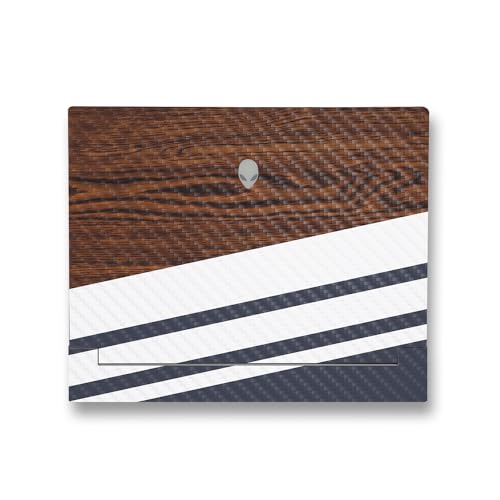 Image of MightySkins Carbon Fiber Skin Compatible with Alienware X14 R2 (2023) Full Wrap Kit - Wood Formal | Protective, Durable Textured Carbon Fiber Finish | Easy to Apply & Change Styles | Made in The USA