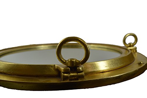 Nautical Tropical Imports Porthole Replica Mirror Wall Mount Gold Leaf Finish 24 Inch Diameter - Image 4