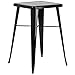 Flash Furniture 23.75'' Square Black Metal Indoor-Outdoor Bar Height Table
