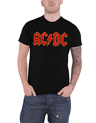 AC/DC Logo T-Shirt Homme coupe droite confortable lavable en machine