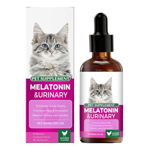 manhegari Gotas, 60 ml Suplemento Dietético Diario Calmante - Gatos Comestibles Gotas Líquidas, Para Caminar, Viajes, Entrenamiento, Acampamento, Senderismo, Pequeño, Mediano y Grandes Razas de Gatos