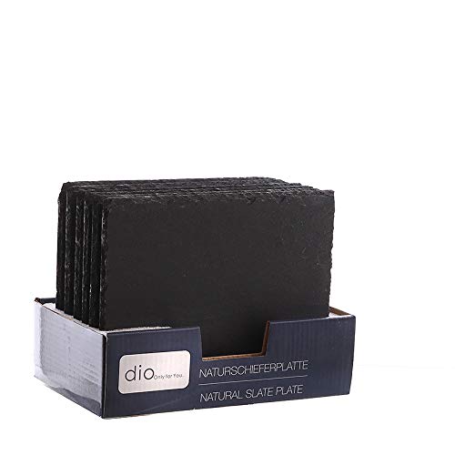 Dio - Juego de 6 Platos de Pizarra (rectangulares, 20 x 15 cm)
