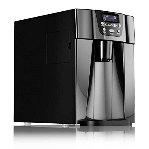 Klarstein Ice Volcano 2G Line Edition - Máquina de cubitos hielo, Tanque de 2 litros de capacidad, Producce entre 6 y 12 min, Cubitos de 2 tamaños, Motor silencioso, Produce 12 kg/24 h, Negro