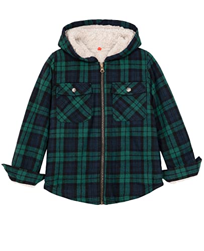 Image of ZENTHACE Boys Sherpa Fleece Lined Flannel Jacket