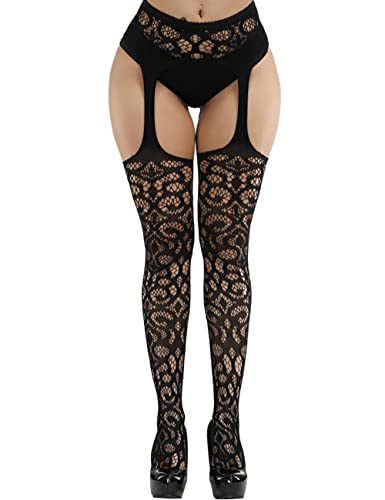 Image of Women's Fishnet Stockings High Waist Tights Suspender Hosiery Sexy Pantyhose