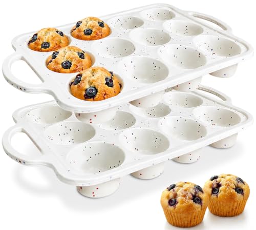 Metal-Reinforced 2-Pack Silicone Muffin Pans
