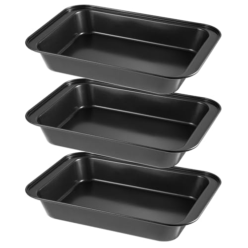 3 Pack 13 X 9 Inch Baking Pans Nonstick Baking Trays for Oven, Rectangle Cake Pan Deep Cookie Sheet Pan Carbon Steel Cake Pan Bread Pan Nonstick for Brownie Lasagna Casserole Bread Bakeware Baking