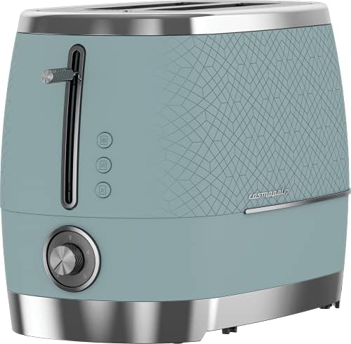Beko Cosmopolis Toaster TAM8202W, Retro White Rose Gold Design, Extra Wide Slot 2-Slice Toaster, Includes Defrost, Reheat & Cancel Functions