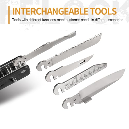 Image of ROXON S503G 9 in 1 Mini Multi Tool EDC Pocket Knife Multitool with G10 Handle,Scissors,Screwdriver,Threader,Awl, Flat Screwdriver,Ruler,Tweezers for Outdoors Fishing Camping,Gifts for Men