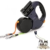 2匹1匹兼用 犬リード 二頭引きリード 自動巻き 伸縮式 360°回転 ロック式 噛み切れ防止 LEDライト付き ゴミ袋付き 長さ3M 全種類犬使用 大·中·小型犬対応 調整可能 リード 2 愛犬用リード 伸縮リード 伸縮360°回転 絡まない2頭引きリード 巻き取り式 小・中・大型犬対応 二頭引き 散歩用品 しつけ用品 二匹用対応 多頭飼い (ブルー)