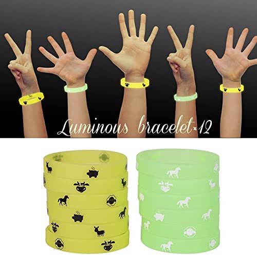 foci cozi 61 PCS Bauernhof Tier Party Gefälligkeiten Set, Scheune Party Kuh Bauernhof Schweine Halskette Armband Brosche… – Bild 4