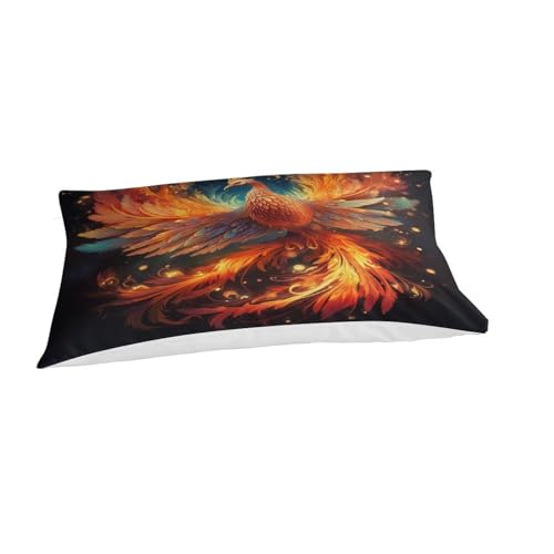 Housse de couette Phénix de feu 3D en microfibres pour lit simple 135x200 cm