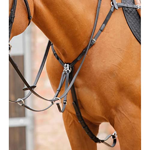 Collier de chasse Premier Equine Valbrona Performance conçu en cuir surpiqué
