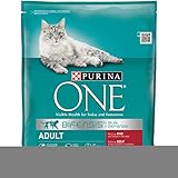 Purina ONE BIFENSIS Adult Katzentrockenfutter: reich an Rind, stärkt Abwehrkräfte, gesunde Knochen, Zähne, Harnwege I ab 1 Jahr I 8er Pack (8 x 800 g)