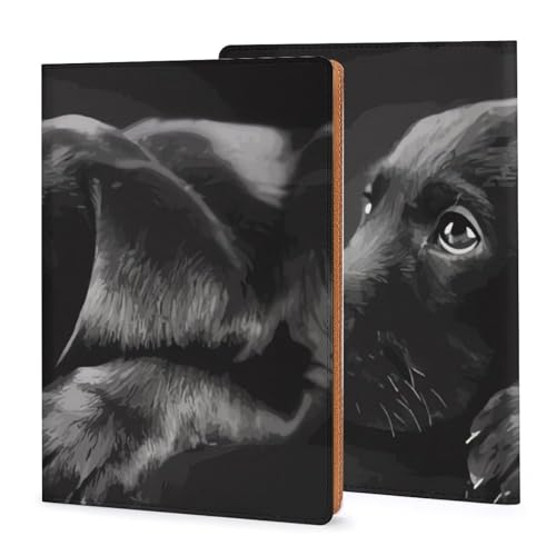 Couverture A5 en cuir synthétique premium et rigide motif chiot labrador