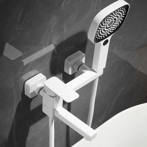 Robinet mitigeur mural en laiton durable avec douchette chic 3 modes - 6
