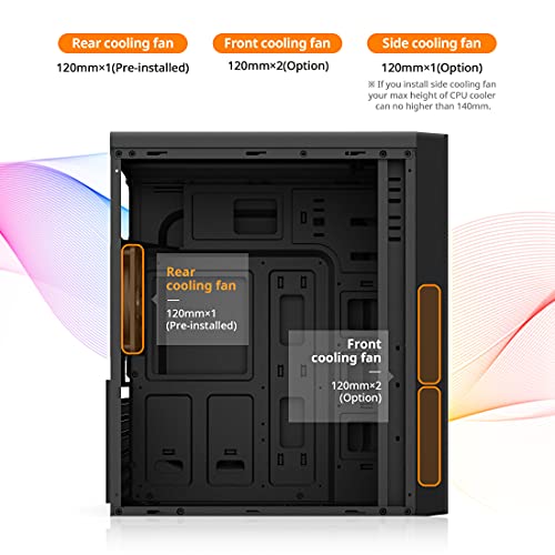 Image of Zalman T6 ATX Mid Tower Computer PC Case, Pre-Installed 120mm Fan, 5.25 ODD, USB 3.0, Patterned Mesh Design, mATX ITX for Gaming Workstation, Black