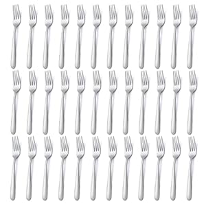 Pleafind 36-Piece Dinner Forks Set (8 inch), Stainless Steel Forks Silverware, Mirror Polished Fork Set, Small Forks for Home, Kitchen, Restaurant, Dishwasher Safe