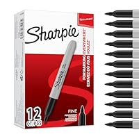 Sharpie Permanent Markers | Fine Point for Bold Details | Black Ink | 12 Count Marker Pens