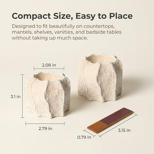 Support d'allumettes en béton avec grattoir pour bougies et cheminée - 4