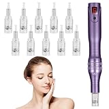 Microneedle Derma Roller Pen - Professional Microneeding 0.25 mm Derma Roller Beauty Pen - Microneedles Roller Pen for Women Men Tools (Purple)