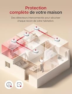 X-Sense Détecteur de Fumée Connecté, Alarme Incendie Interconnecté avec Fixation Magnétique sans Perçage, Mode Nuit Silencieux, Batterie Remplaçable, Fonction App Alertes en Temps Réel, SD11-MR31