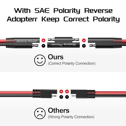 Image of 10AWG 10FT SAE Extension Cable, SAE Quick Disconnect Connector for Automotive, Solar Panel, RV, Battery Charger