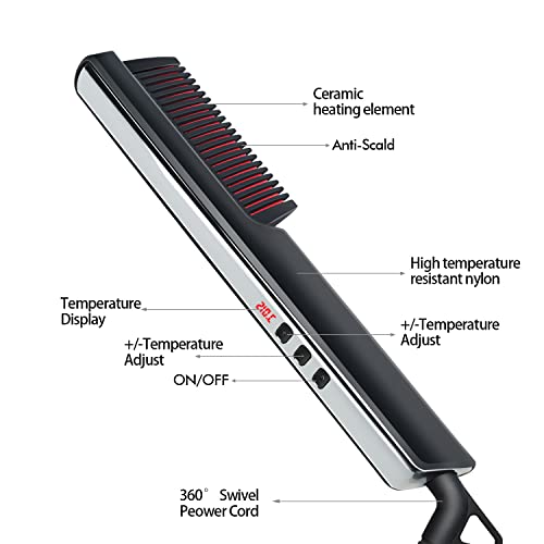 Peine cepillo alisador eléctrico para barba y cabello miniatura 4