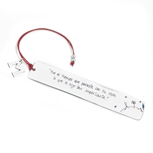 Punto de libro personalizado con inicial, punto de libro de metal grabado, regalo original marcapáginas