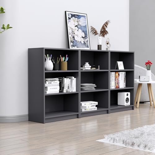 Image of Bniture Engineered Wood Bookshelf for Home | Multipurpose Wooden Book Shelf for Study Room, Home Decor Storage Rack, Showcase Organizer for Living Room, Bedroom, Office | Slate Grey