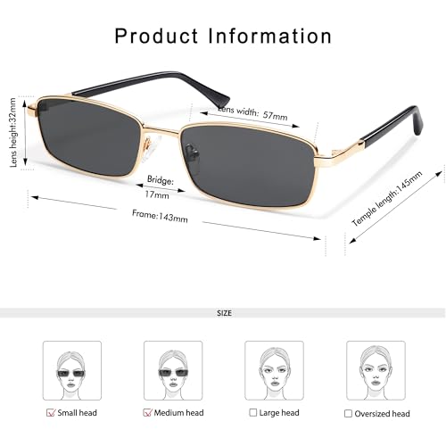 Retro Y2k Narrow Rectangle Sunglasses for Women Men Small 80s 90s UV400 Sunnies AP36904