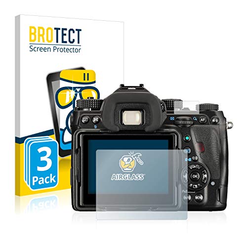 Brotect Pellicola Vetro Ibrido AirGlass Per Pentax K-1 Mark II (3 Pezzi) – Durezza 9H, Anti-Impronta, Made In Germany