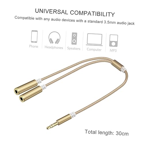 Homoyoyo スプリッタ延長ケーブル USB CからAuxへ キット 補助 USBからUSB C イヤフォン トーン ヘッドフォンスプリッタージャック ヘッドホンスプリッター Golden