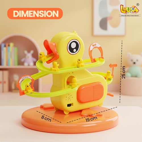 Image of Luusa Duck Slide Toy with LED Lights & Music | Electric Climbing Duck Track Toy | Educational Musical Slide Game for Kids 3-6 Years | Fun Toddler Toy Gift for Boys & Girls