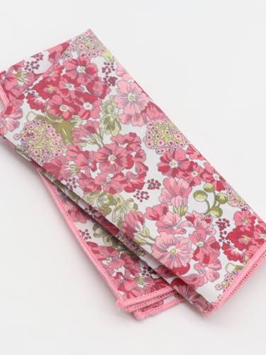 Image of Floral Pocket Squares for Men with Holder Printed Flower Mens Handkerchief Cotton Suit Pocket Hanky for Wedding