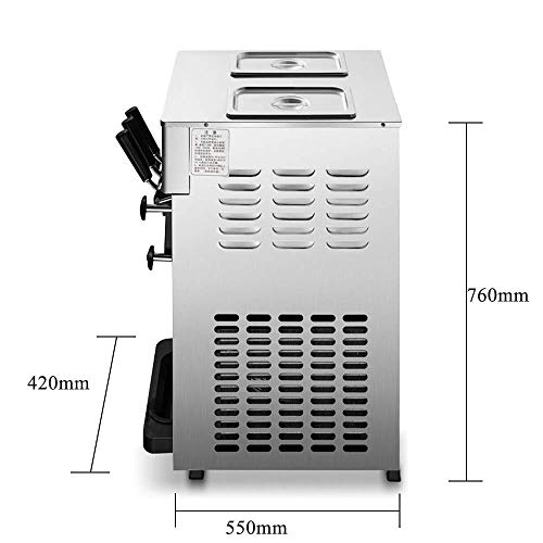 Commercial 3 Flavors Soft Ice Cream Machine 12L Frozen Ice Cream Cones Machine Handness Adjustment 110V or 220V