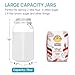 Vtopmart 78oz Glass Food Storage Jars with Airtight Clamp Lids, 3 Pack Large Kitchen Canisters for Flour, Cereal, Coffee, Pasta and Canning, Square Mason Jar with 8 Chalkboard Labels